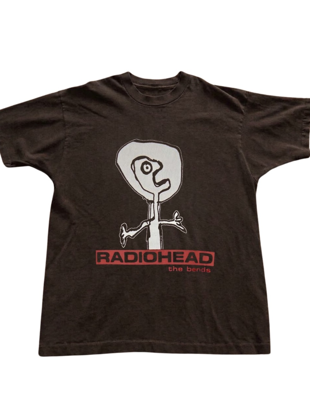 Gildan "The Bends" Band Tee - Brown with White & Red Graphic